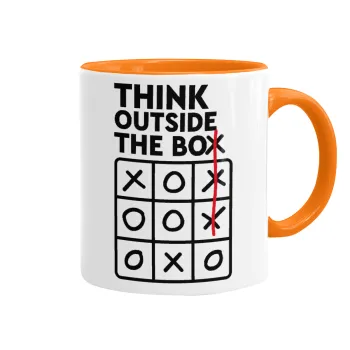 Think outside the BOX, Κούπα χρωματιστή πορτοκαλί, κεραμική, 330ml