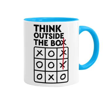 Think outside the BOX, Κούπα χρωματιστή γαλάζια, κεραμική, 330ml