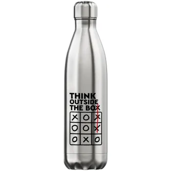 Think outside the BOX, Μεταλλικό παγούρι θερμός Inox (Stainless steel), διπλού τοιχώματος, 750ml