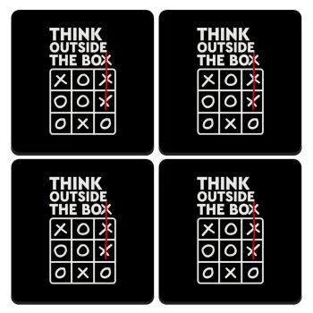 Think outside the BOX, ΣΕΤ 4 Σουβέρ ξύλινα τετράγωνα (9cm)