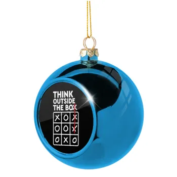 Think outside the BOX, Blue Christmas tree ball ornament 8cm