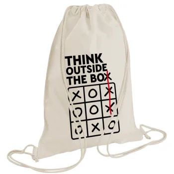 Think outside the BOX, Τσάντα πλάτης πουγκί GYMBAG natural (28x40cm)