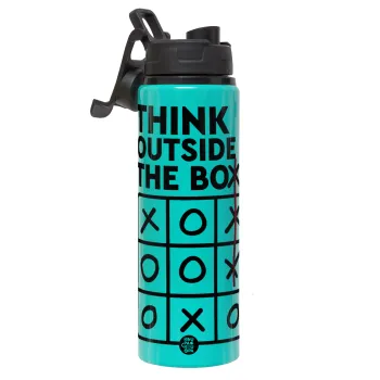Think outside the BOX, Μεταλλικό παγούρι νερού με καπάκι ασφαλείας, αλουμινίου 850ml