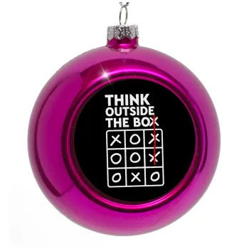 Think outside the BOX, Purple Christmas tree ornament bauble 8cm