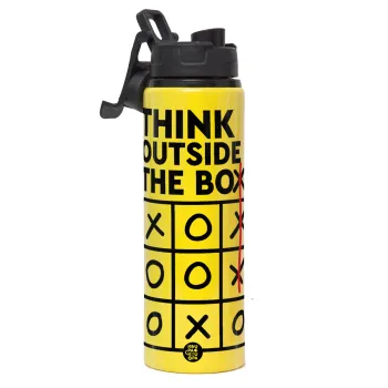 Think outside the BOX, Metallic water bottle with safety lid, 850ml aluminum