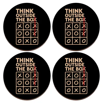Think outside the BOX, ΣΕΤ x4 Σουβέρ ξύλινα στρογγυλά plywood (9cm)
