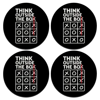 Think outside the BOX, ΣΕΤ 4 Σουβέρ ξύλινα στρογγυλά (9cm)