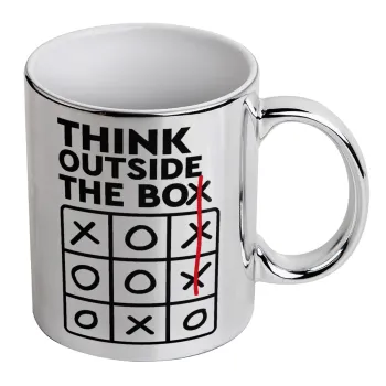 Think outside the BOX, Κούπα κεραμική, ασημένια καθρέπτης, 330ml