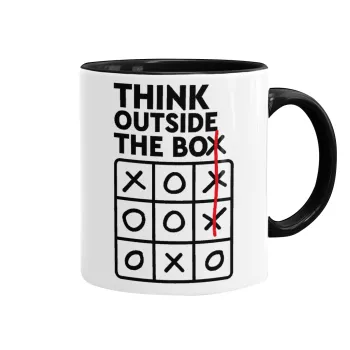 Think outside the BOX, Mug colored black, ceramic, 330ml