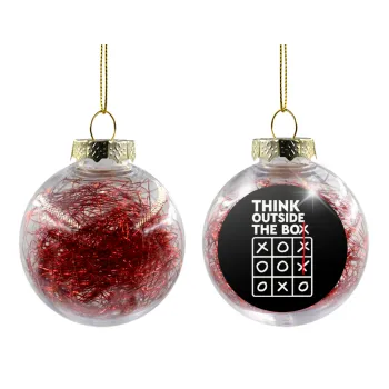 Think outside the BOX, Transparent Christmas tree ball ornament with red filling 8cm