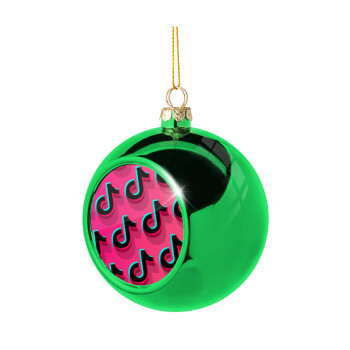 tik tok patterns, Χριστουγεννιάτικη μπάλα δένδρου Πράσινη 8cm