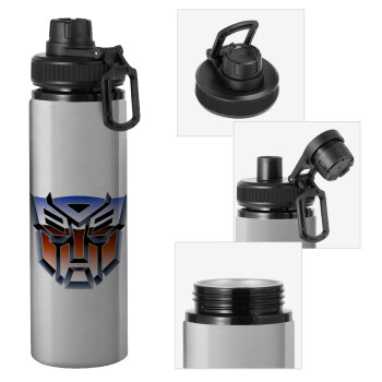 Transformers, Metallic water bottle with safety cap, 850ml aluminum