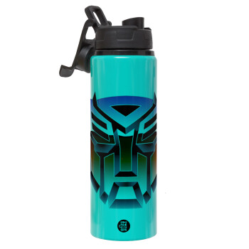 Transformers, Metallic water bottle with safety lid, 850ml aluminum