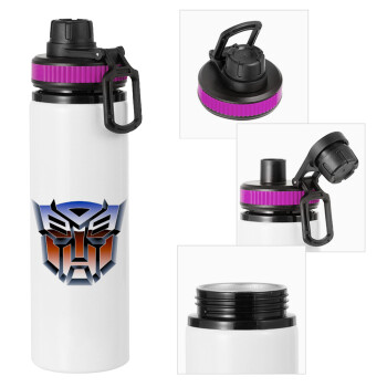 Transformers, Metallic water bottle with safety lid, 850ml aluminum