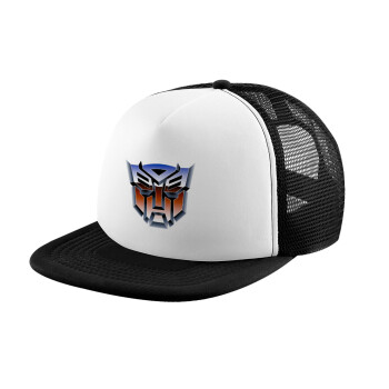 Transformers, Καπέλο ενηλίκων Jockey με Δίχτυ Black/White (snapback, trucker, unisex)