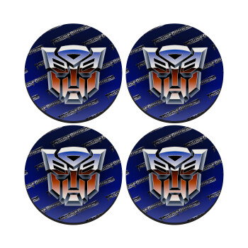 Transformers, ΣΕΤ 4 Σουβέρ ξύλινα στρογγυλά (9cm)