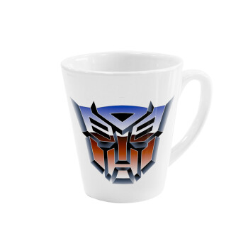 Transformers, Κούπα κωνική Latte Λευκή, κεραμική, 300ml