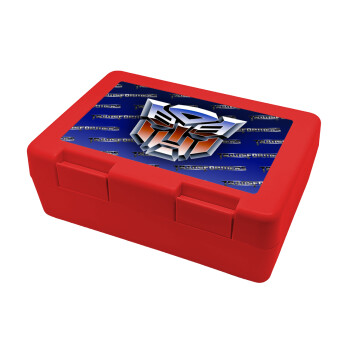 Transformers, Παιδικό δοχείο κολατσιού ΚΟΚΚΙΝΟ 185x128x65mm (BPA free πλαστικό)