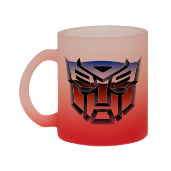 Transformers, Κούπα γυάλινη δίχρωμη με βάση το κόκκινο ματ, 330ml