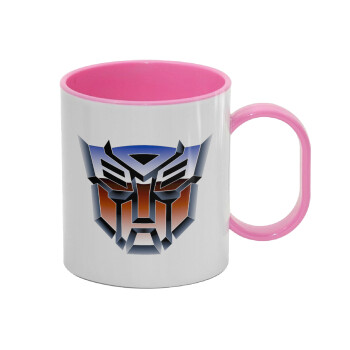 Transformers, Κούπα (πλαστική) (BPA-FREE) Polymer Ροζ για παιδιά, 330ml
