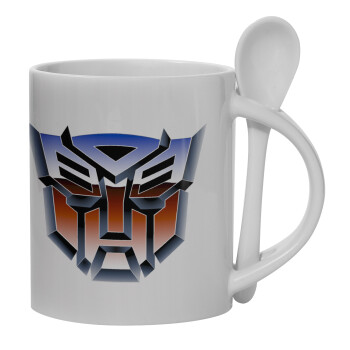 Transformers, Ceramic coffee mug with Spoon, 330ml (1pcs)