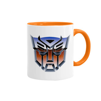 Transformers, Κούπα χρωματιστή πορτοκαλί, κεραμική, 330ml