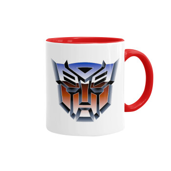 Transformers, Κούπα χρωματιστή κόκκινη, κεραμική, 330ml