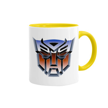 Transformers, Κούπα χρωματιστή κίτρινη, κεραμική, 330ml