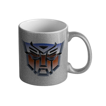 Transformers, Κούπα Ασημένια Glitter που γυαλίζει, κεραμική, 330ml