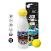 Tennis ball Metal mug thermos White, double wall, 550ml