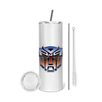 Transformers, Tumbler stainless steel 600ml, with metal straw & cleaning brush