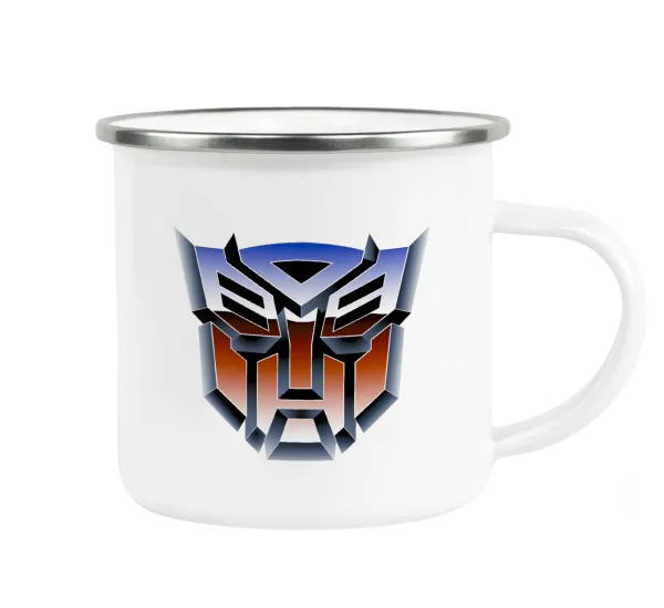 Transformers — Metallic enamel cup white 360ml