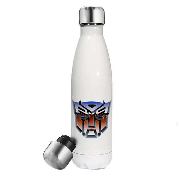 Transformers — Μεταλλικό παγούρι θερμός Λευκό (Stainless steel), διπλού τοιχώματος, 500ml