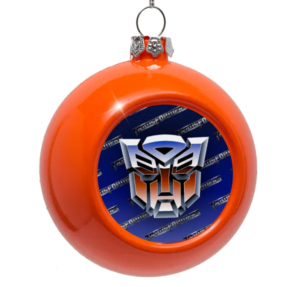 Transformers — Στολίδι Χριστουγεννιάτικη μπάλα δένδρου Πορτοκαλί 8cm