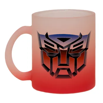 Transformers, Κούπα γυάλινη δίχρωμη με βάση το κόκκινο ματ, 330ml