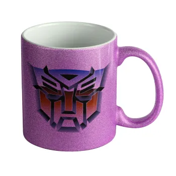 Transformers, Κούπα Μωβ Glitter που γυαλίζει, κεραμική, 330ml