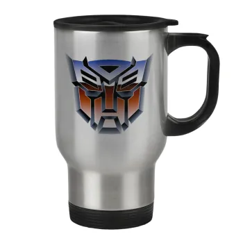 Transformers, Stainless steel travel mug with lid, double wall 450ml
