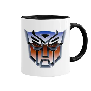 Transformers, Κούπα χρωματιστή μαύρη, κεραμική, 330ml
