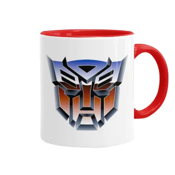 Transformers, Κούπα χρωματιστή κόκκινη, κεραμική, 330ml