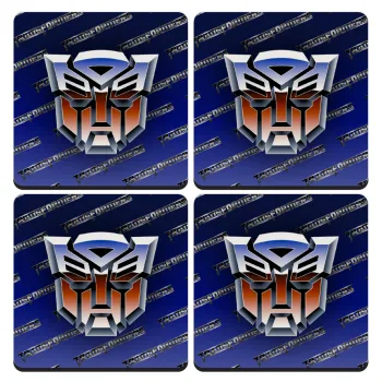 Transformers, ΣΕΤ 4 Σουβέρ ξύλινα τετράγωνα (9cm)