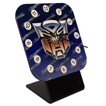 Transformers, Quartz Table clock in natural wood (10cm)