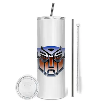 Transformers, Tumbler stainless steel 600ml, with metal straw & cleaning brush