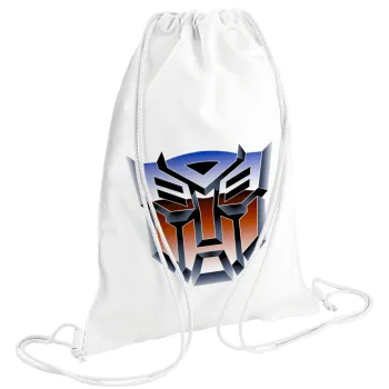 Transformers, Backpack pouch GYMBAG white (28x40cm)