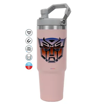 Transformers, Pink color, 890ml (30oz) stainless Steel Tumbler with Handle