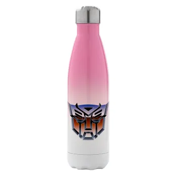 Transformers, Metal mug thermos Pink/White (Stainless steel), double wall, 500ml