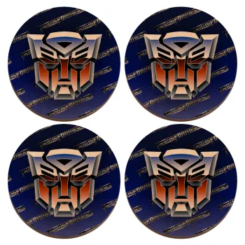 Transformers, ΣΕΤ x4 Σουβέρ ξύλινα στρογγυλά plywood (9cm)