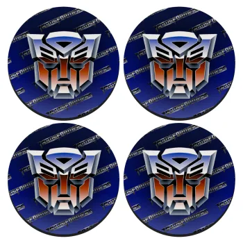 Transformers, ΣΕΤ 4 Σουβέρ ξύλινα στρογγυλά (9cm)