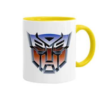 Transformers, Κούπα χρωματιστή κίτρινη, κεραμική, 330ml