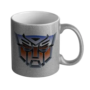 Transformers, Κούπα Ασημένια Glitter που γυαλίζει, κεραμική, 330ml