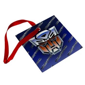 Transformers, Christmas ornament, glass square ornament 9x9cm